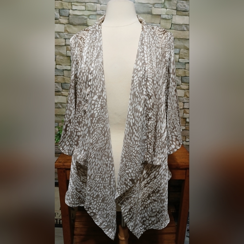 Womens Large Lightweight Shawl Cardigan Open Sleeves Chic Metallic Formal